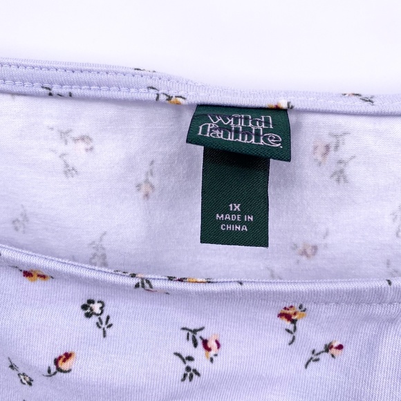 Wild Fable Lavender Puff Sleeve Square Neck Top - Picture 6 of 7